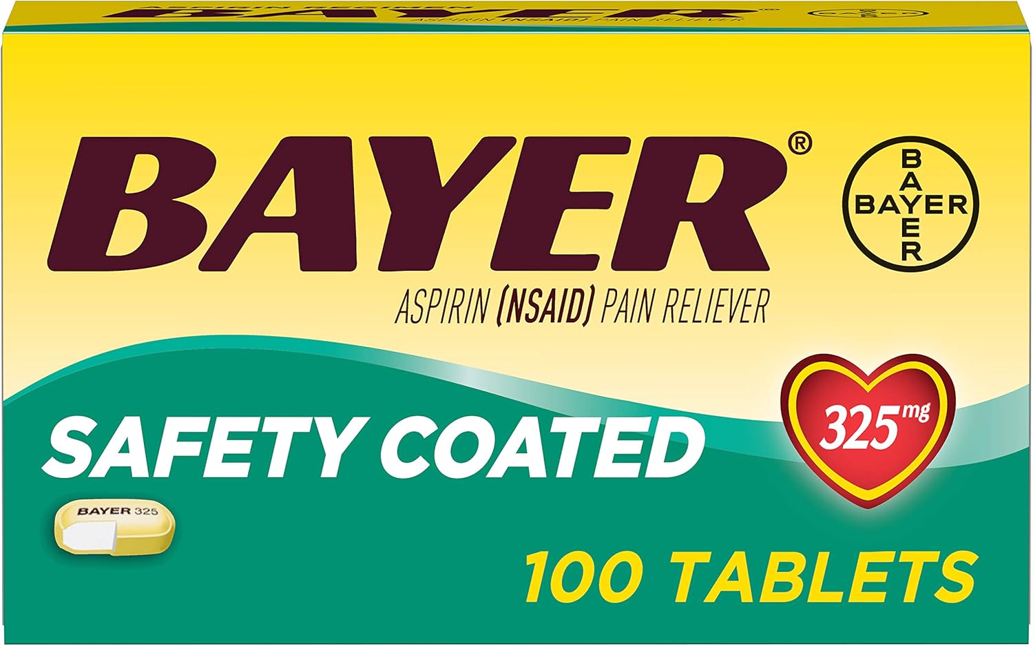 Aspirin Regimen Bayer 325mg Enteric Coated Tablets, 1
