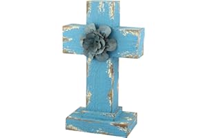Stonebriar SB-6004A Accents of Faith 11" Weathered Wood Cross Pedestal Flower Accent