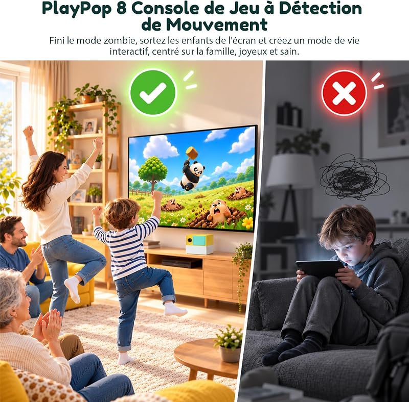 PlayPop 8 Console de Jeux à Détection de Mouvement pour Enfants