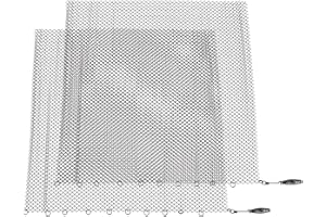 LUCKDANO Fire Pit Curtains Fireplace Mesh Screen Curtain - 2 Wide Panels Hanging Replacement Screens for Wood Burning Firepla