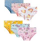 LIFPAU Toddler Underwear Girls Panties Kids Briefs Comfortable Cotton Soft Cute Pattern 6 Pack for 2-8 Years