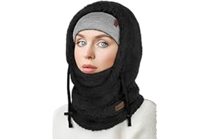 ROXUN Ski Mask Fleece Balaclava, Windproof Face Mask Winter Warm Neck Cover Helmet Hood for Men Women