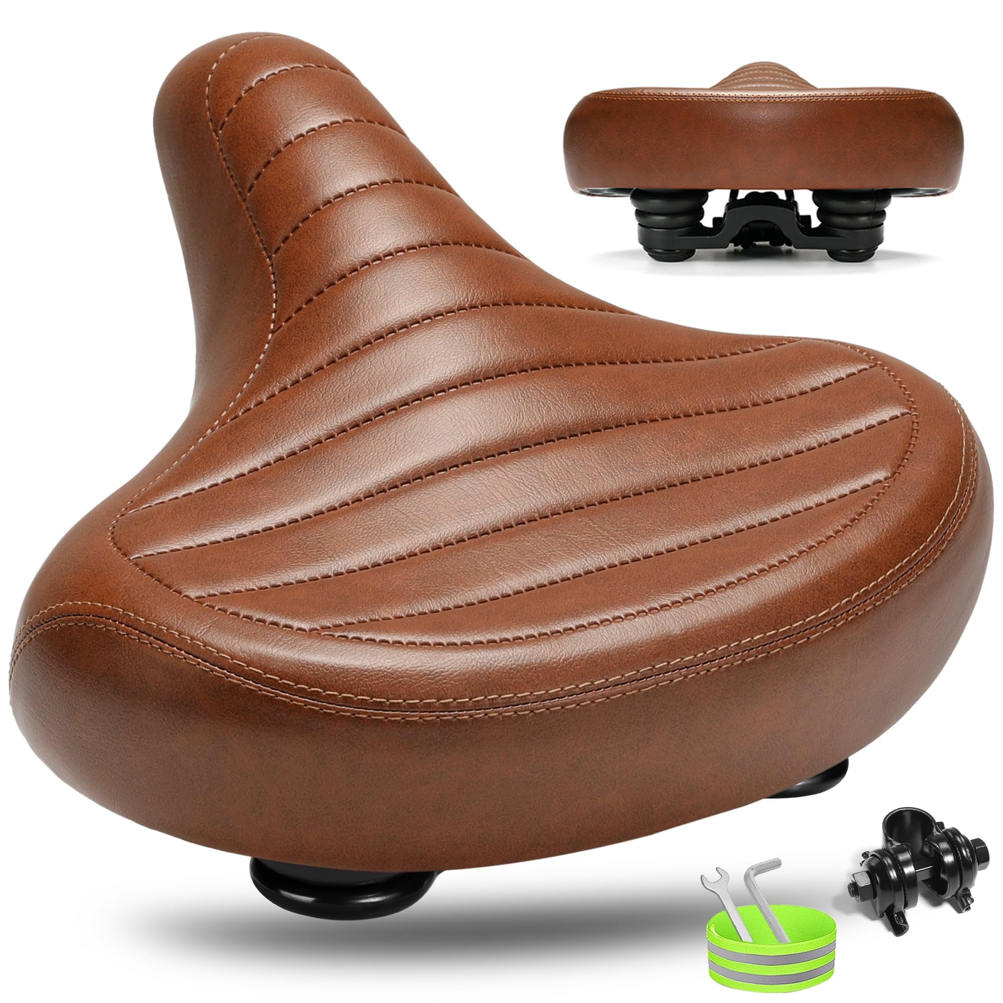Photo 1 of CDYWD Wide Bike Seat for Men Women Comfort, Large Soft Padded Bicycle Seat Cushion, Oversized Comfortable Replacement Saddle for Beach Cruiser, City Bike, MTB, Ebike, Scooter, Stationary Exercise Bike