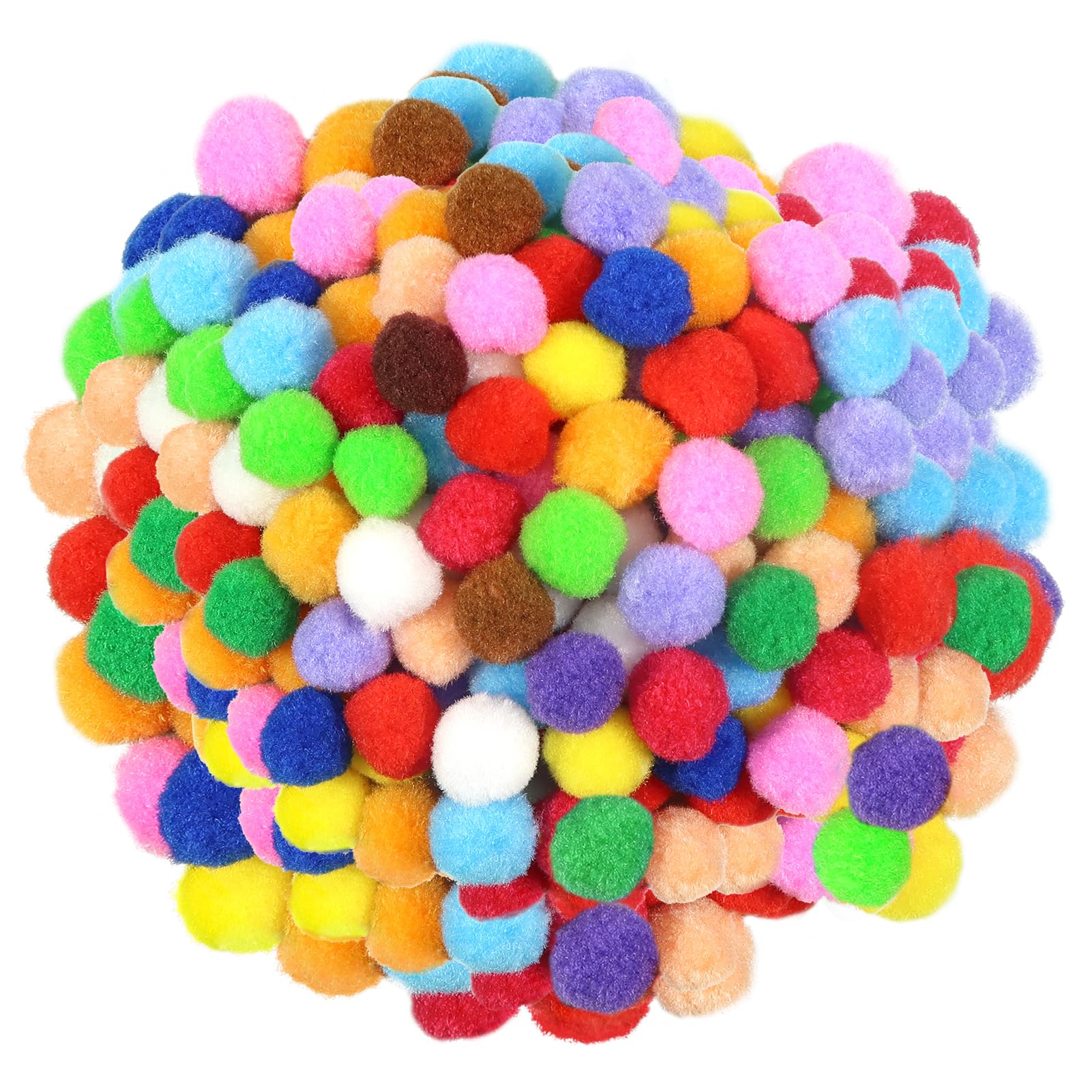 TOAOB 300pcs 10mm Pom Poms Craft Mini Pom Poms Assorted Fluffy Small Pompoms Multicolor Fuzzy Balls for Crafting DIY Decorations