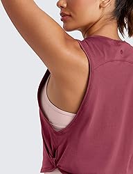CRZ YOGA Pima Cotton Cropped Tank Tops for Women