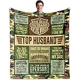 PZLSIEU Husband Gifts from Wife, Husband Birthday Gift Blanket 60"x50", Husband's Gift Ideas for Fathers Day Christmas Valentines Wedding Anniversary, My Man Present, to My Man Gifts Throw Blanket