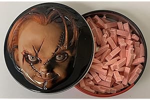 BOSTON AMERICA Child's Play Chucky Sour Cherry Candy Knives - One (1) Collectible Tin - Sour Cherry Flavor