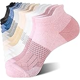 FITRELL 5-6 Pairs Ankle Running Socks for Women Athletic Cushioned Low Cut Tab Sports Socks