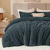 BEDELITE Fleece Twin Comforter Set -Super Soft & Warm Fluffy Dark Grey Bedding, Luxury Fuzzy Heavy Bed Set for Winter with 1 Pillow case