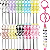 WLLHYF Beadable Keychain Bar, Bead Keychain Colorful Metal DIY Multicolor Keychains Bars Keychains Accessories DIY Supplies for Crafts Jewelry Making