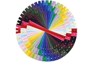 Zippers, DOITEM 72 pcs Zippers for Sewing 8 Inch 12 Inch 16 Inch Multicolor Nylon Coil Zipper for Sewing and Crafts 24 Colors