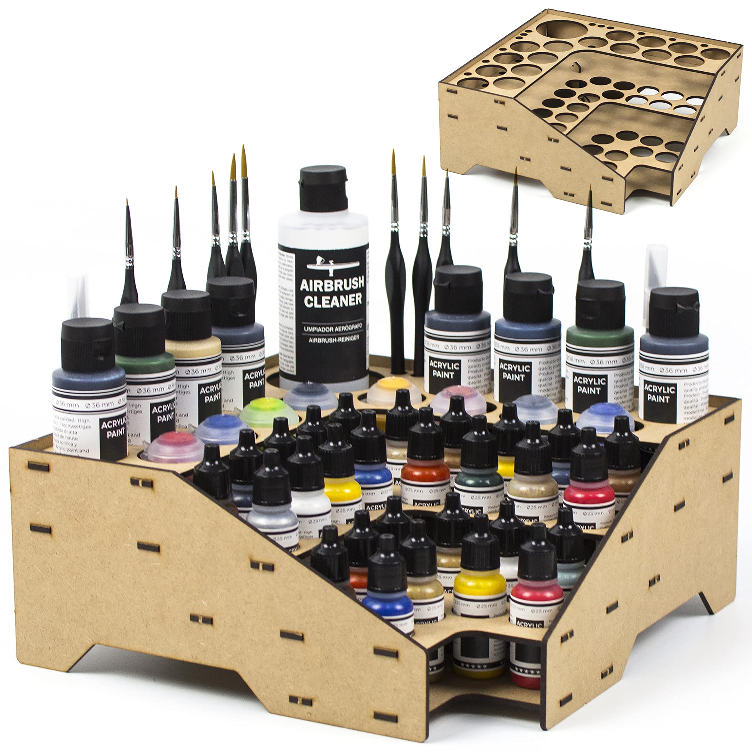Photo 1 of **PARTIAL SET**PROSCALE Paint Rack for model paints. Hobby craft Vallejo Army rack stand Vallejo paint holder organiser Miniature Warhammer storage Stand case painting station (Rack C)