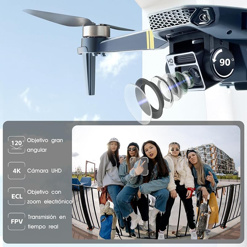 Dron con Cámara 4K HD, 84 Min de Vuelo (3 Baterías), Alcance de 800 m, Seguimiento Automático, Motor Brushless y Hover Automático – Ideal para Principiantes y Adultos — foto 3 de 7