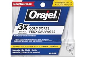 Orajel Cold Sore Pain Relief Gel, From the Leading Oral Pain Relief Brand for Adults, Relieves All Mouth Sore Pain, 3X Medica