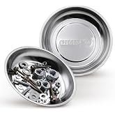 GRIP 6" Stainless Steel Magnetic Parts Tray - Secure Nuts, Bolts, Screws, Sockets, Fasteners, Tools - Solid Steel - Garage, Workshop, Office, Tool Shed