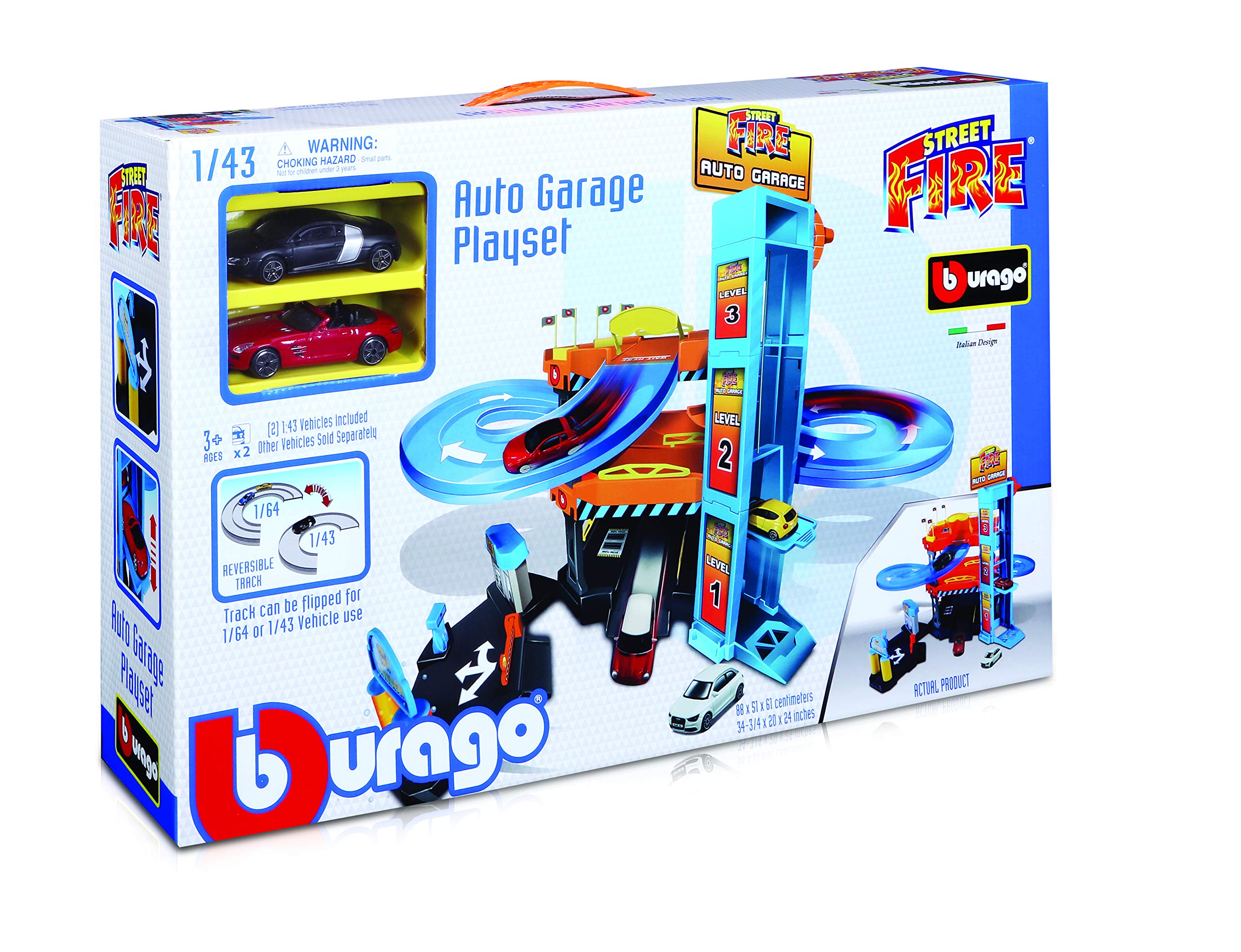 Bburago 15630361 Car Garage Play Set with 2 Cars