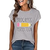Ytboerly Womens Teacher Printed Tshirt Casual Cap Sleeve Inspirational Teaching Graphic Tees Preschool Teacher Gift Shirt