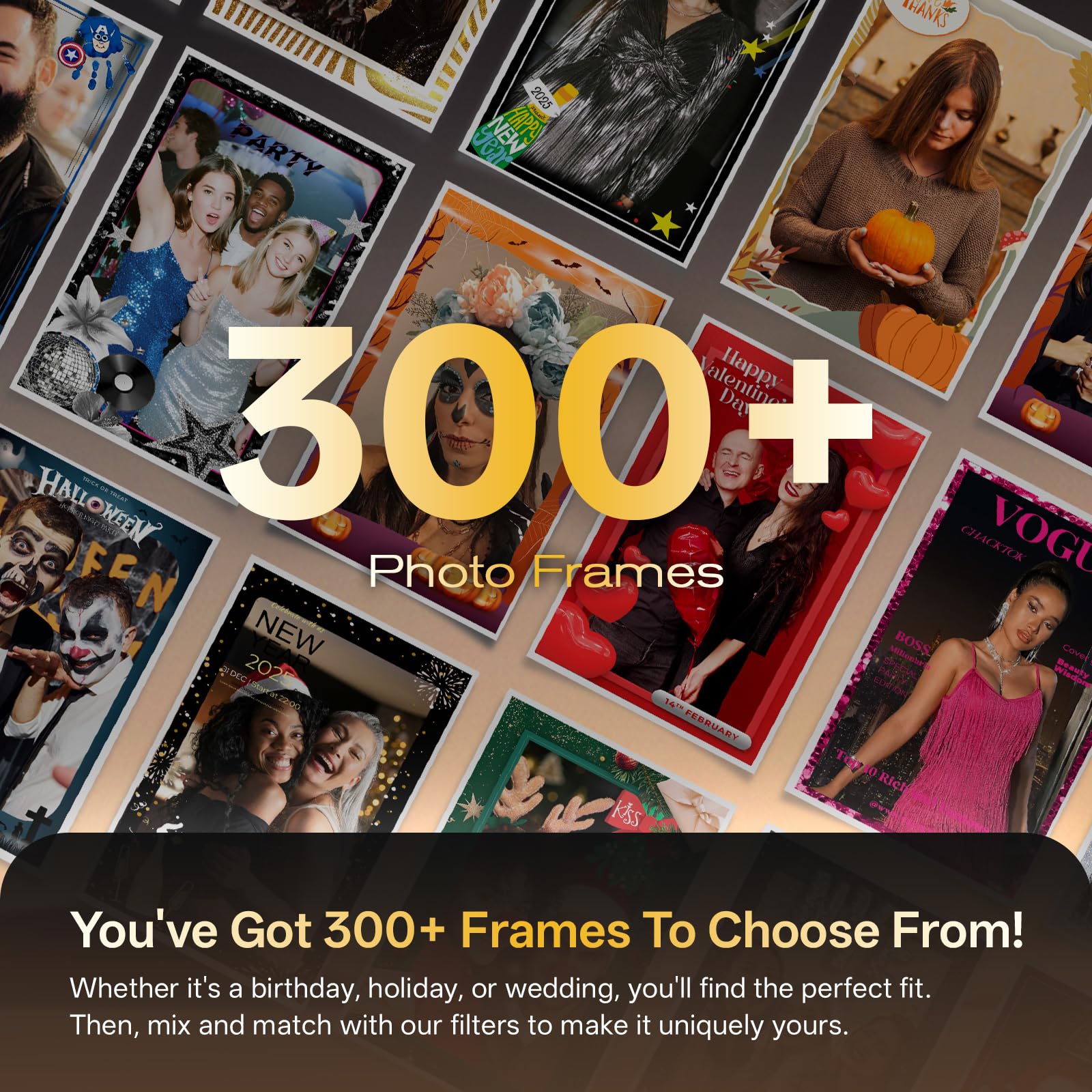 Desktop Photo Booth Machine All-in-One Instant Color Photo Printer with 10.1