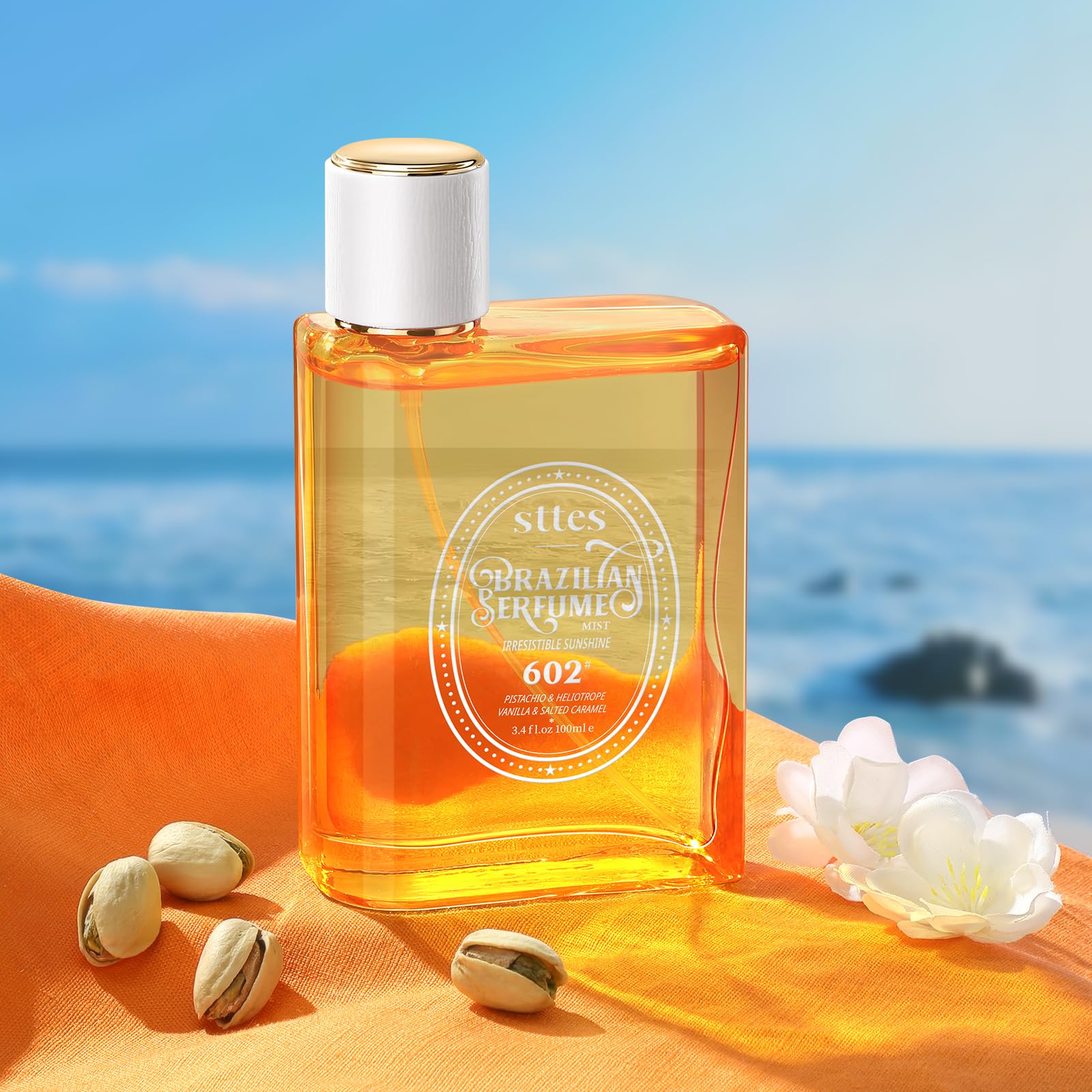 Sttes Perfume 602# (Irresistible Sunshine) - Eau de Perfume 100ml (3.4fl oz) Vanilla Gourmet Tune (Caramel Vanilla Flavor)
