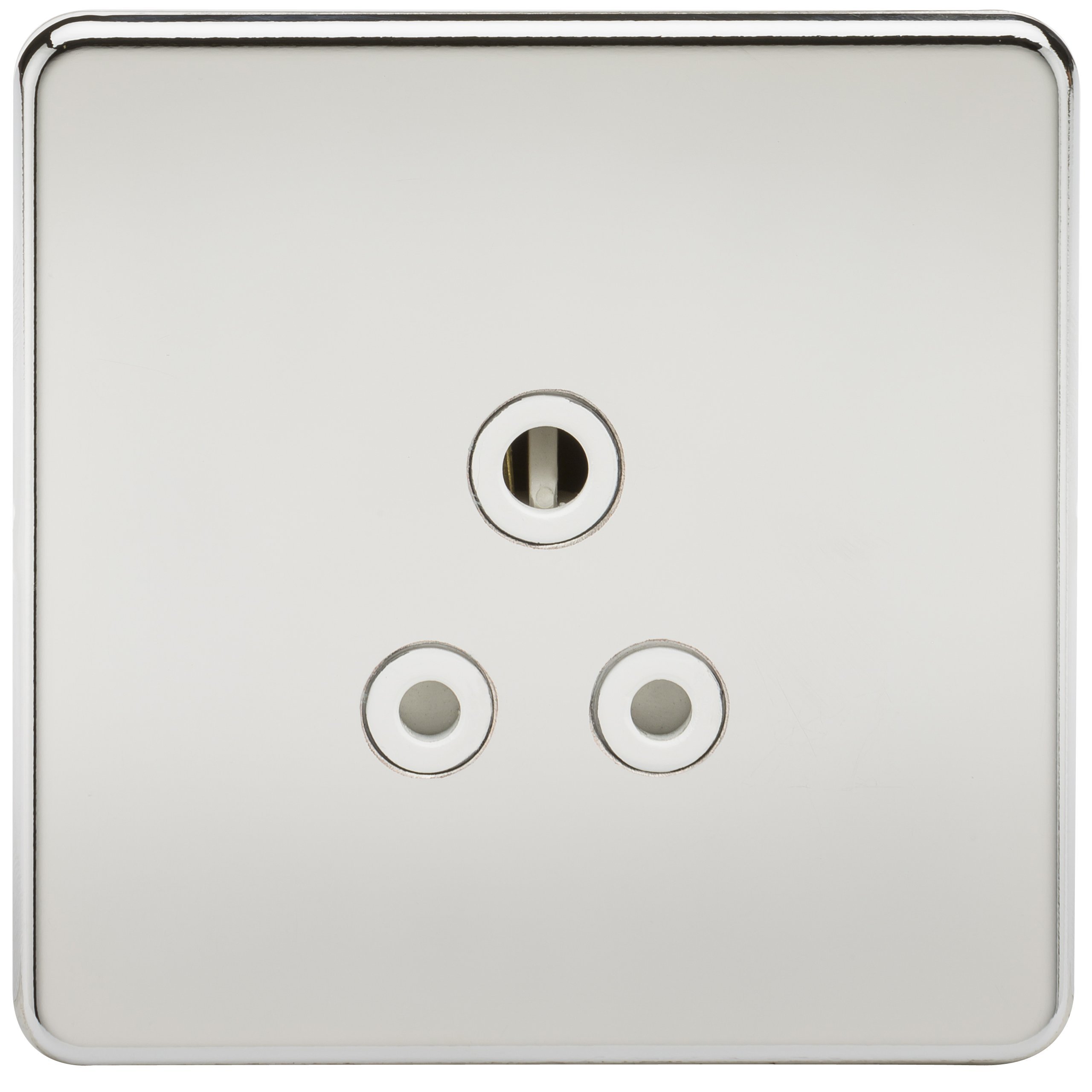 Knightsbridge SF5APCW Screwless 5A Unswitched Socket-Polished Chrome with White Insert