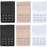 AKAAYUKO 6 Pieces Bra Extenders 2 Hooks / 3 hooks / 4 hooks Soft Stretchy Bra Extension Straps