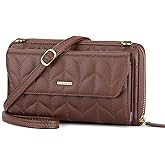 nuoku Womens RFID Wallet Purse Wristlet Crossbody Clutch with Zip Around 2 Strap | RFID, Zip Around, 2 Strap