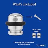 XFORT Polished Chrome Floor Door Stopper 2 Pack - Rubber Ring Soundproof Wall view 5