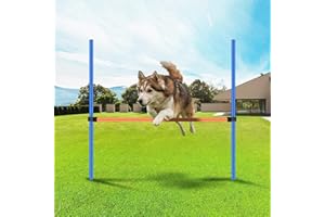PAWISE Dog Agility Training Equipment, Pet Training Hurdles & Weave Poles Set with Adjustable Jump Bar, Outdoor Dogg Obstacle Course for Backyard Exercise, Portable Dog Agility Kit with Carry Bag