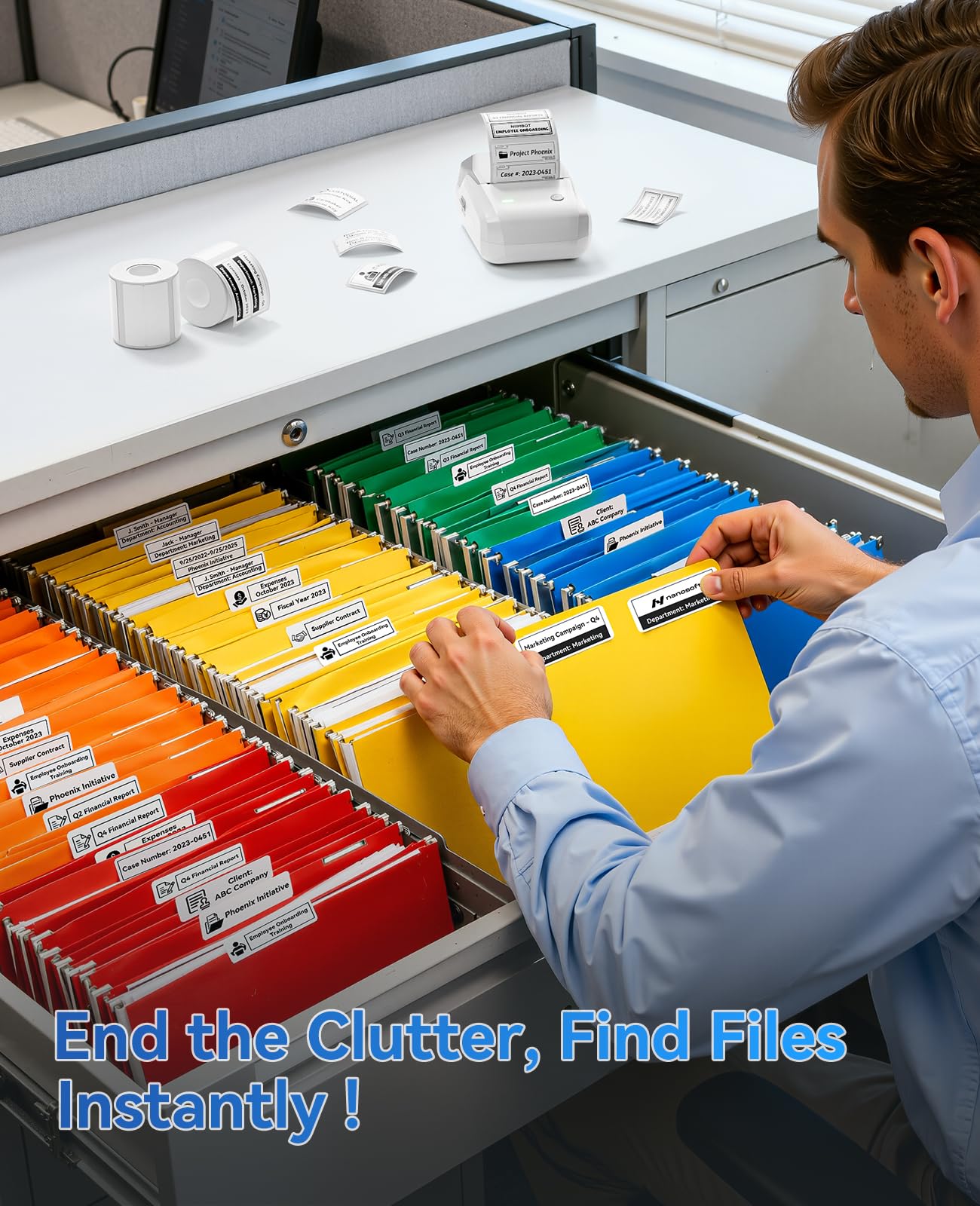 NIIMBOT B1 Label Maker Machine with Tape, Portable Thermal Bluetooth Printer for 2'' Stickers, Mini Barcode Labeler for Home School& Small Business