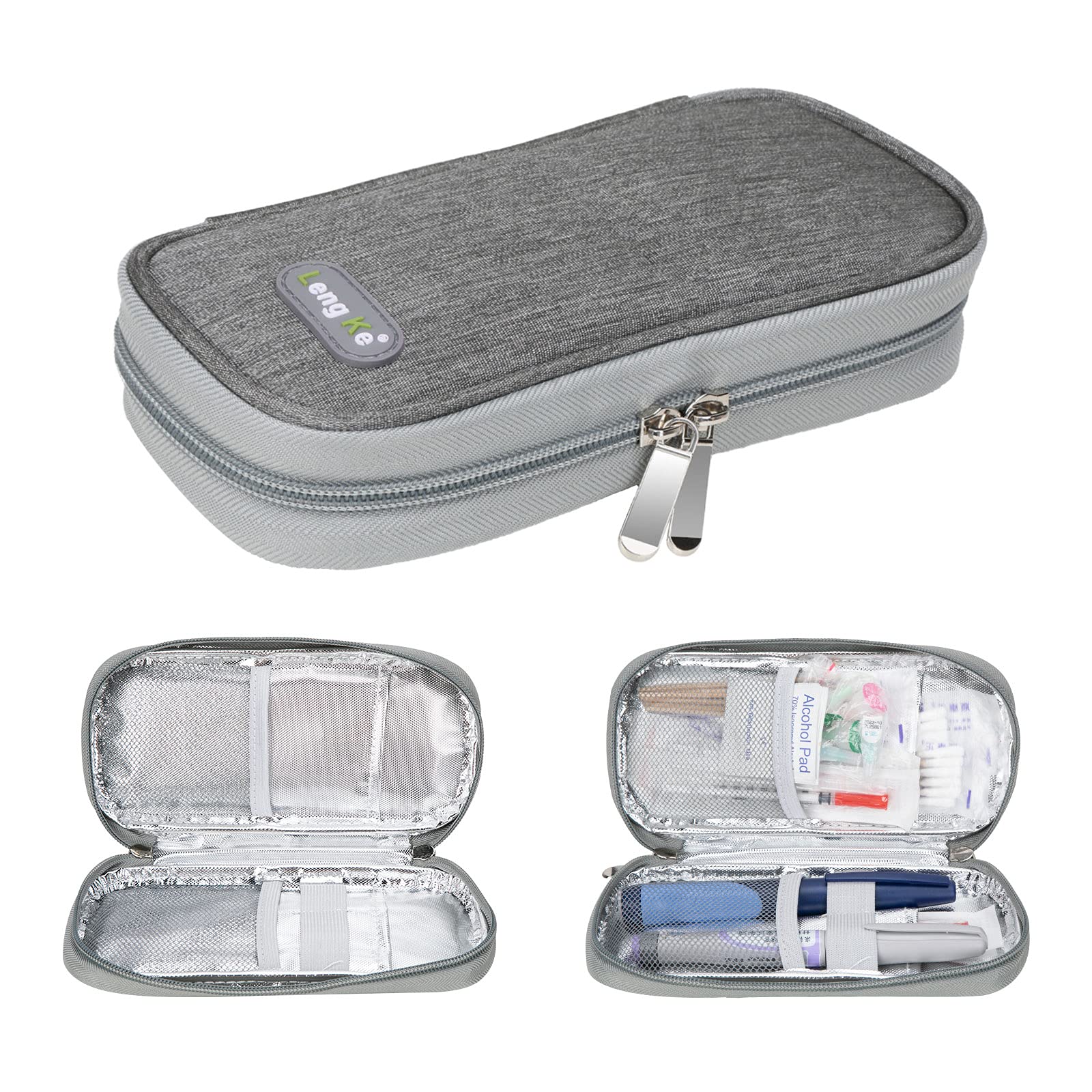 YOUSHARES Insulin Travel Case - Insulin Cooler Bag for Insulin Pens, Glucose Meter and Other Diabetic Supplies (Grey)