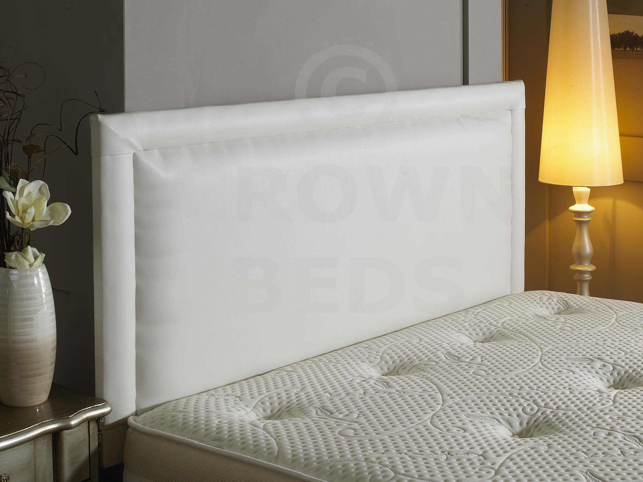CROWNBEDSUK BUMPER FRENZY FAUX LEATHER HEADBOARD white, 6FT (super kingsize)