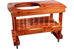 JJGeorge Big Green Egg Table (Compact for Large Green Egg) Grill Cover Included