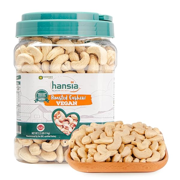 HANSIA ROASTED CASHEW VEGAN, DRY ROASTED UNSALTED SUPERFOOD,...