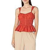 Moon River Womens Sleeveless Shirred Ruffle Button Top