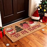 Jenaai Christmas Coir Doormat Outdoor Welcome Door Mat 17 x29 Tis The Season Xmas Floor Mat Non Slip Heavy Duty for Xmas Indo