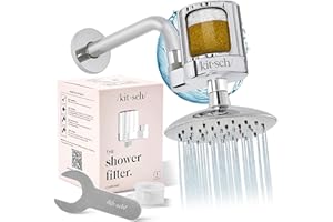 Kitsch Shower Head Filter for Hard Water - Water Softener for Shower, Hardwater Filter for Showerhead, Improves Hair,Nails & 