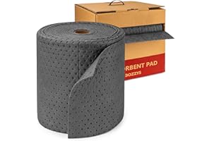 BOZZYS Universal Absorbent Pads Roll | 16"x20" Water Absorbent Mat 100-Pack | Industrial Spill Control for Liquids Leak(16 Gal/Box) | Oil Absorbing Rolls