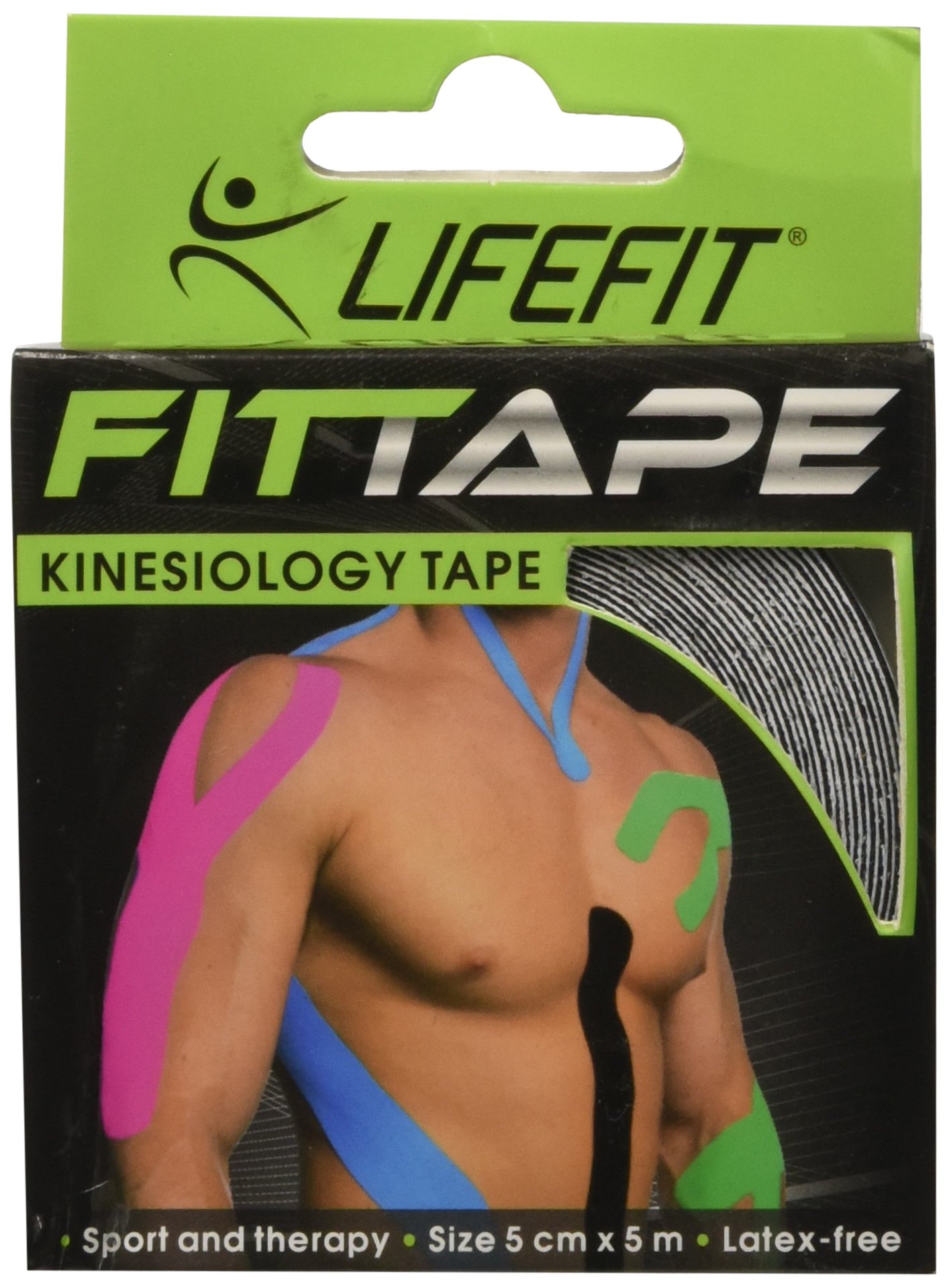 Sport Team Unisex's Lifefit Tape, Black, 5 x 0.5 cm