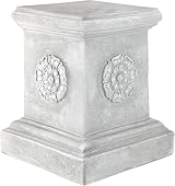 Design Toscano English Rosette Plinth Base 33 cm Polyresin Antique Stone view 1