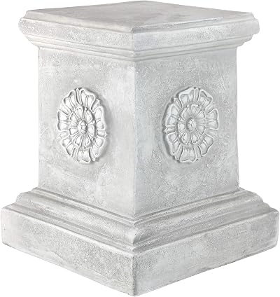 Design Toscano English Rosette Plinth Base 33 cm Polyresin Antique Stone