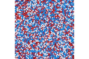 RAZERL Red White and Blue Sprinkles, Patriotic Nonpareils Sprinkles for Cake Decorating, 4th of July for Cupcakes, Cookies, Chocolate, Candy, and Ice Cream Topping 226g / 8oz