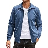 COOFANDY Men's Casual Corduroy Jacket Lightweight Zip Up Vintage Jacket Collared Bomber Jacket