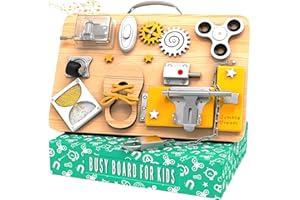 Jumble Dream Wooden Busy Board Montessori Toys for Toddlers and Educational Sensory Busy Board Autism Products & ADHD Activity Board for Learning - Kids Travel Toys for Toddlers Age 1 2 3 4 Years