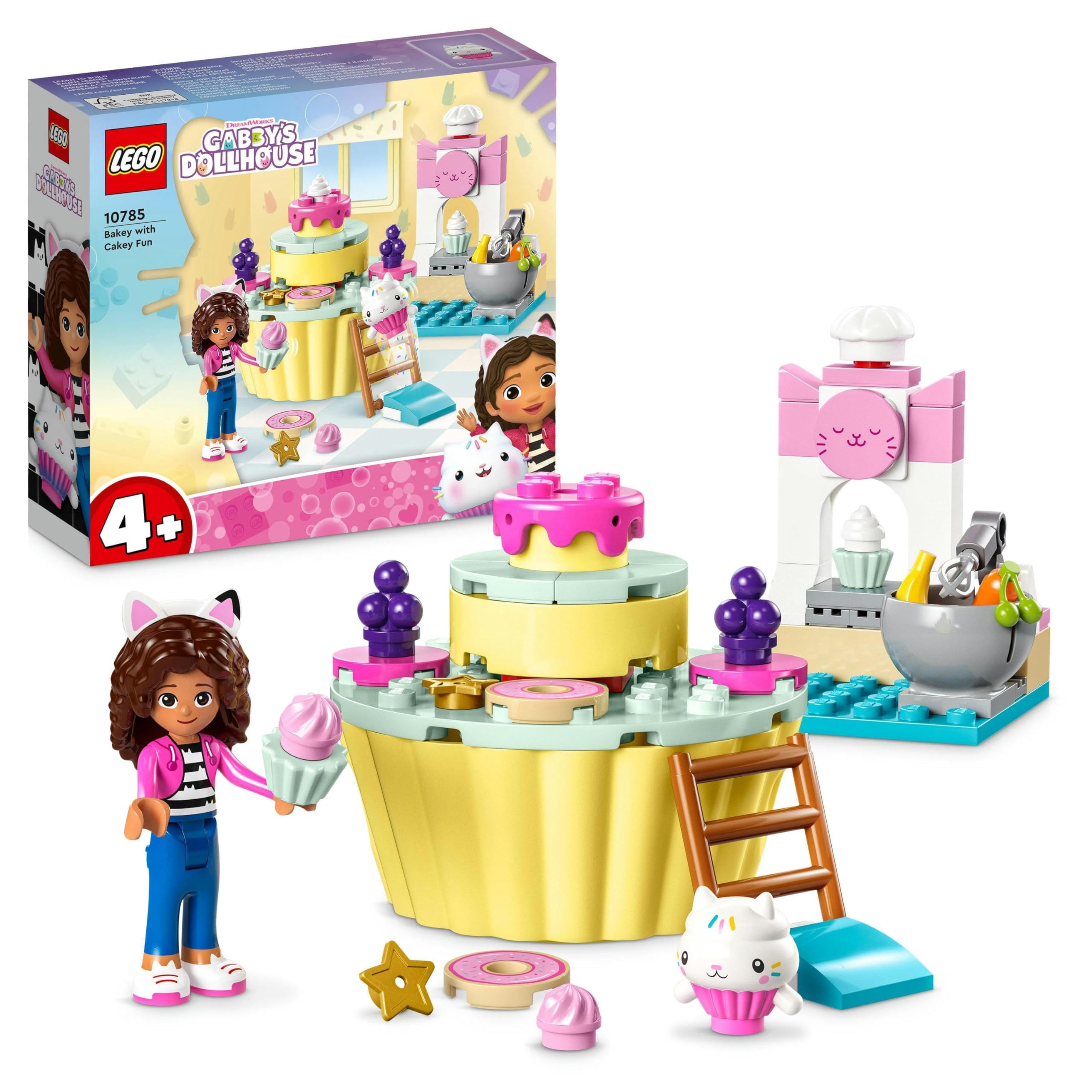 LEGO Gabby's Dollhouse Kuchis Backstube Set mit Gabby und Kuchi Figuren, Puppenhaus Küchen-Spielset mit Cupcake, Spielzeug für Mädchen und Jungen ab 4 Jahren, Geschenk-Idee zum Geburtstag 10785