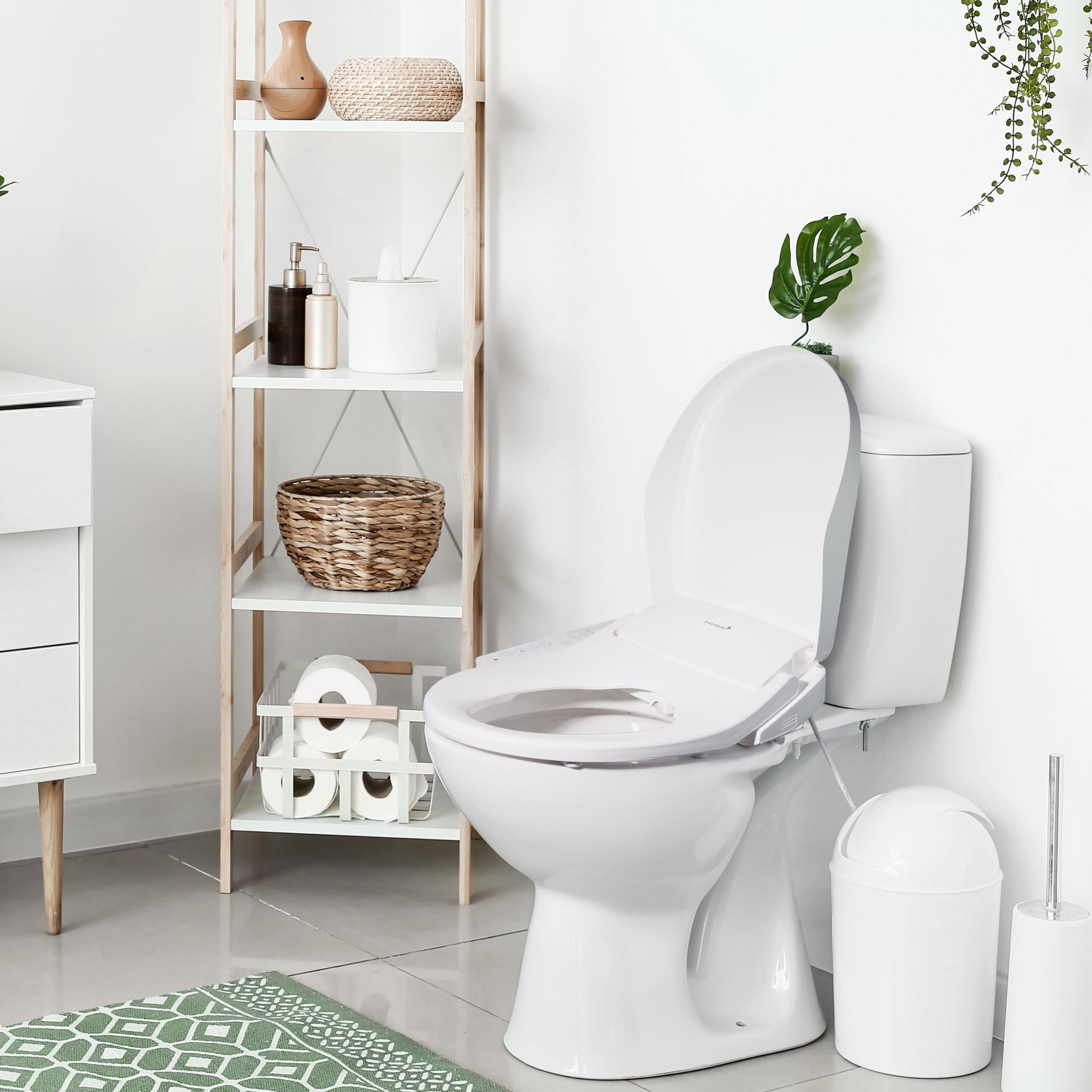 SmartBidet® SB-2600 Electric Smart Bidet™ Seat for Elongated - Electronic Heated Toilet Seat with Warm Air Dryer and Temperature Controlled Wash Functions (Unlimited Hot Water)