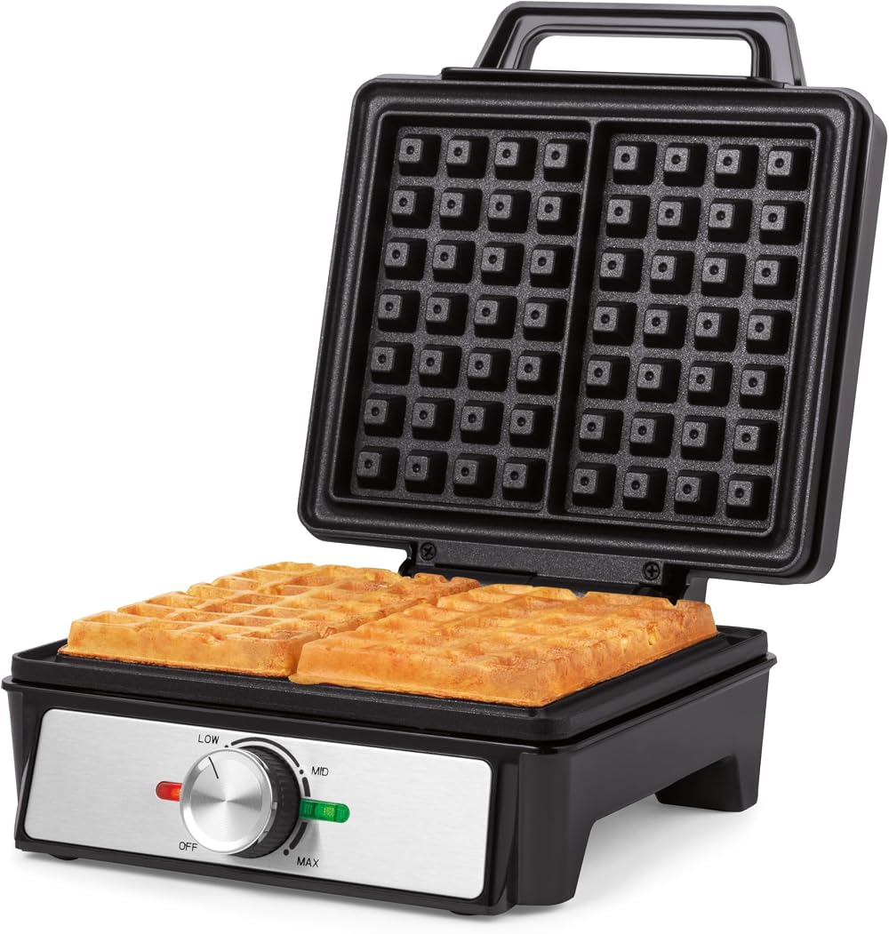 Salter Waffle Maker Dual Non-Stick Plates 1600W Adjustable Temp