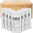 SOS emergency water survival bag – 15 individually packed water packets with 125 ml water disasters including earthquake, hurricane, wild fire, floods and more