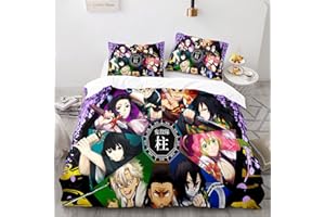 Hveeul Anime 3D Demon Slayer: Duvet Cover 2 Piece Bedding Set,Teen Comforter Cover Set Super Soft Duvet Cover with Pillowcase(Style 12 Twin: 68"x86"