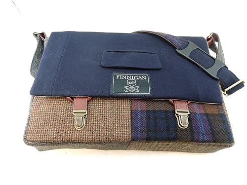 Laptop Messenger bag, handmade from recycled mens suit coats in