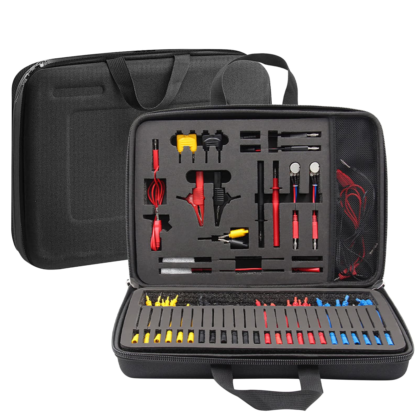 LYCEBELL Automotive Circuit Test Leads Kit, 92 Pieces Back Probe Pins Multimeter Test Leads Kit with Carrying Case, Electrical Testers Wire Connectors Adapter Cables with Alligator Clips